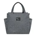 Bolsa térmica gris grande para el almuerzo con asas y logo Brivilas para la oficina - Estilo Doble Bolsillo Etiqueta B / Gris