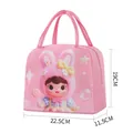 Sac à lunch isotherme rose mignon avec un motif de fille lapin princesse adorable - Lapin princesse rose (Style tendance)