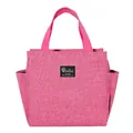 Bolsa de almuerzo aislada portátil de gran capacidad en rosa para oficina y picnics - Estilo Doble Bolsillo Etiqueta B / Rosa