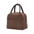 Geïsoleerde lunchtas van 600D Oxford-doek voor werk en school in stijlvolle koffiekleur - Berenlogo bruin 600D