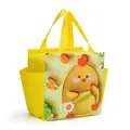 Bolsa de almuerzo aislada amarilla con estampado de pollito para escuela o oficina - Estilo Pollito Lindo Dibujos Animados / Amarillo