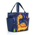 Bolsa de almuerzo aislada azul marino grande con lindo dibujo animado de dinosaurio - Estilo Dinosaurio Dibujos Animados / Azul marino