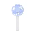Detailed view of a portable foldable mini USB rechargeable handheld fan in blue - N12 Folding Style (N12) / Blue