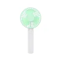 Front view of a portable handheld mini fan in mint green and white with foldable handle - N12 Folding Style (N12) / Green
