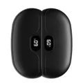 Black magnetic split-type hand warmer with dual digital temperature displays - N29 Magnetic Style / Black
