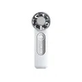 White handheld mini fan with digital display and cooling function on white background - High Speed Digital Display Ice Cooling (White) / White