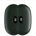Dark green magnetic rechargeable split hand warmer with digital LED temperature display - N29 Magnetic Style / Green