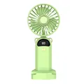 Mini ventilador portátil con pantalla LED en verde menta, ventilador de mesa recargable USB - Folding Fan (Y05) / 215x38x93mm / Verde