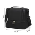 Große schwarze isolierte Lunchtasche mit Schultergurt für Picknick und Camping Ausflüge. - Schwarz