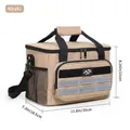 Large khaki insulated picnic cooler bag with shoulder strap and handles for outdoor travel - Khaki