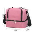Große rosa isolierte Lunchtasche mit Alufolie und verstellbarem Gurt, 25x17x23cm - Fuchsia