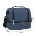 Große blaue isolierte Lunchtasche mit Schultergurt und Maßen 25x17x23cm für Picknicks - Marineblau