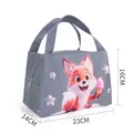 Sac à lunch isotherme gris foncé avec motif mignon de renard tenant une glace - Renard cornet gris foncé (Style A)