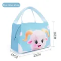 Sac à lunch isotherme bleu mouton animé de dimensions 23x14x16cm pour école et pique-nique - Mouton de Nuage Bleu (Style A)
