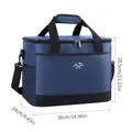 Große blaue Isoliertasche mit 38 cm Länge für Camping und Picknick im Außenbereich - 38x24x28.5cm / Marineblau