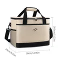 Große beigefarbene und schwarze isolierte Kühltasche für Camping und Familienpicknicks - 38x24x28.5cm / Khaki