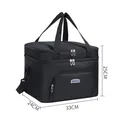 Bolsa térmica grande negra de tela catiónica para camping y picnic, 33x24x25cm - L / Negro