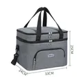 Grote grijze dubbeldeks geïsoleerde lunchtas met afmetingen 33x24x25cm voor op de camping - L / Grote Grijs