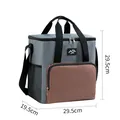 Insulated picnic cooler bag in gray and brown with dimensions 29.5 x 29.5 x 19.5 cm - Coffee