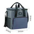 Large gray and blue outdoor insulated cooler bag with adjustable shoulder strap, 29.5cm - Navy Blue
