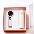 Λεπτομερής προβολή σετ κρέμας ανεμιστήρα USB και θερμός σε πολυτελή συσκευασία δώρου - Σετ Κουτί Δώρου (Y38) / Μπεζ (Ανεμιστήρας + Κούπα)