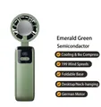 Emerald green handheld semiconductor cooling fan with 199 speeds and power display - 199-Speed Foldable Style / Apple Green (Y31 Foldable Display)