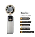 Handheld semiconductor cooling fan in rock grey color with integrated digital display - 199-Speed Foldable Style / Ivory Yellow (Y31 Foldable Display)