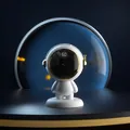 Mini portable cartoon astronaut USB hand warmer with digital temperature display - Astronaut White