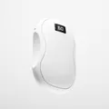 Sleek white portable pebble hand warmer featuring LED digital temperature display - Single Piece / White