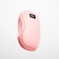 Pink USB rechargeable hand warmer with digital temperature display and compact design - Single Piece / Pink