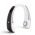 Portable bladeless neck fan in white and black with rose gold trim for sport use - AI Voice Phone Model (Pink) / 2000mAh