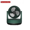 8-inch portable desktop air circulation fan in dark green for office and dorm use - Double-Head 360-Degree Rotating Style / Dark Green