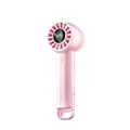 Portable pink handheld turbine fan with USB charging and smart LED digital display screen - Digital Display Foldable Style (Y20) / Pink