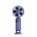 Portable handheld USB fan with digital power display in purple - Digital Display Folding Style (Y07-Hook) / 215x38x93mm / Blue