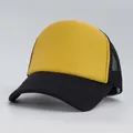 High-quality yellow and black trucker cap with breathable mesh back for street style - M (56-58cm) / Black and Yellow
