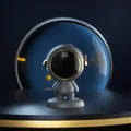 Portable USB astronaut hand warmer with digital temperature display in gray finish - Space Explorer Gray