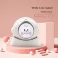 Scaldamani USB astronauta con coniglietto bianco e luce notturna da 4000mAh - Stile Luce Notturna Capsula Spaziale Coniglio / 005 Capsula Spaziale Bianco
