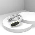 Portable white bladeless neck fan with negative ion air purification and USB charging - Anion Air Purification Style (fs08) / Crescent White Anion Version