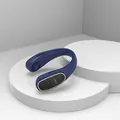 Portable bladeless neck fan with USB charging in deep blue matte finish - Anion Air Purification Style (fs08) / Sapphire Blue Anion Version