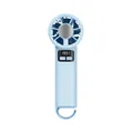 Portable handheld semiconductor cooling fan with 199 levels digital display and carabiner - Y32B 199-Speed Ice Cooling Digital Model / Blade Blue