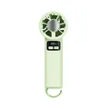 Mint green handheld cooling fan with digital display and built-in metal cooling plate - Y32B 199-Speed Ice Cooling Digital Model / Grass Green