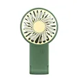 Green portable USB rechargeable handheld folding mini fan for desktop and outdoor - Dark Green