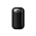 Portable 10000mAh electric hand warmer with dual digital temperature and battery display - Dual Display Version (High Capacity) / Gem Black