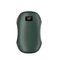 Dark green portable electric hand warmer with digital temperature display and USB charging - Magnetic 2-in-1 Set / Green