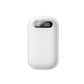 Portable white hand warmer with digital temperature and battery level display 10000mAh - Dual Display Version (High Capacity) / Snow White
