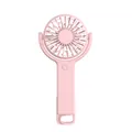 Pink portable handheld mini fan with rotary head and built-in hook for outdoor travel - Y18 Rotating Hook Style / Sakura Pink