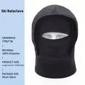Winter warm black fleece balaclava for cycling and outdoor skiing, windproof neck gaiter. - One Size / Black