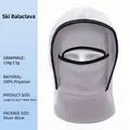 Grey fleece balaclava ski mask for winter warmth, wind protection, and outdoor use - One Size / Light Gray