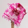 Pink and red distressed knit camouflage beanie hat featuring heavy frayed edges detail - M (56-58cm) / Camouflage Pink
