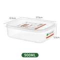 900ml clear plastic food storage container for refrigerator with lid and dimensions - Transparent 900ml